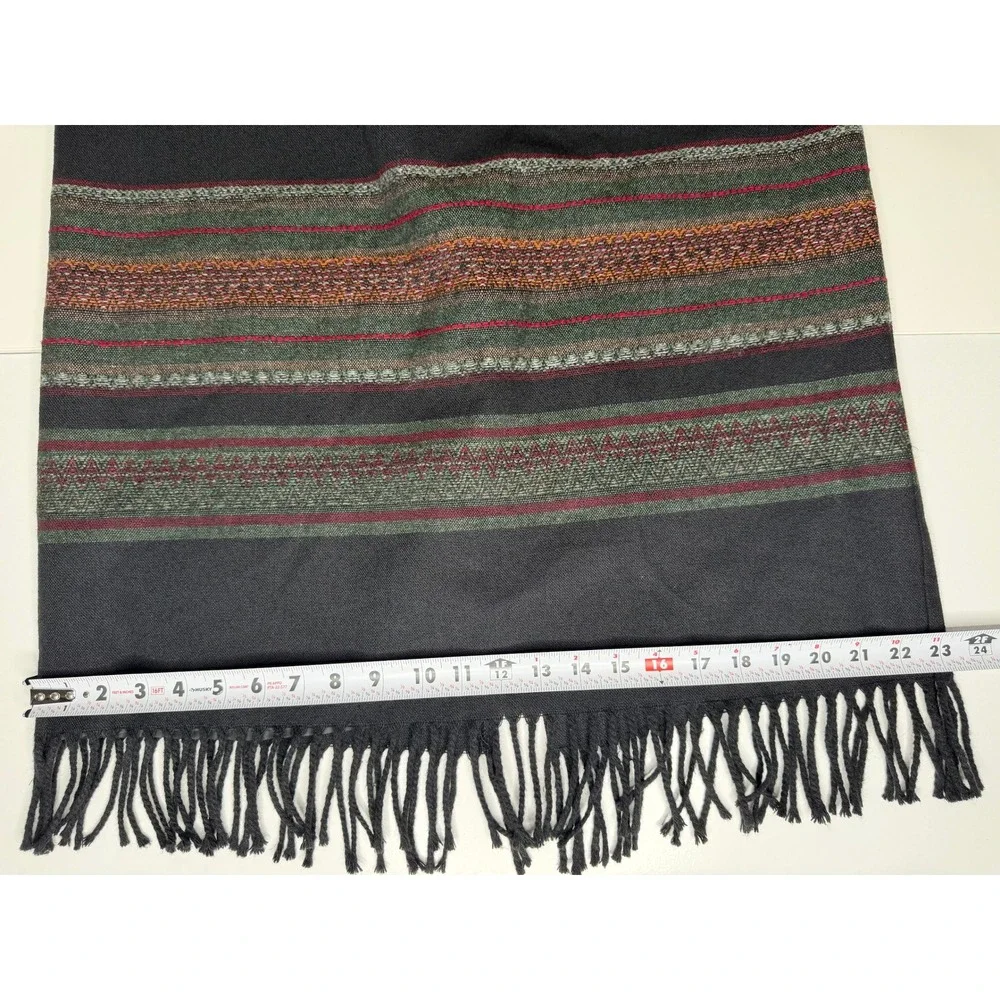 Vintage Michele Wool Blend Fringe Maxi Skirt Southwestern Western Size 14